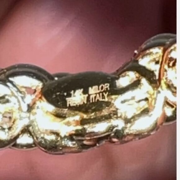 Milor Italy 14k Rose Gold Resin Filled Byzantine Band Ring Size 6 14K Rose Go - Picture 6 of 7